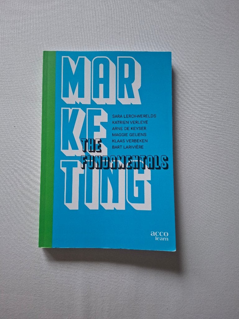 Marketing: The fundamentals - Sara Leroi-Werelds e.a. (2023), Boeken, Studieboeken en Cursussen, Ophalen, Zo goed als nieuw, Hoger Onderwijs