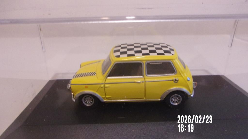 MINI COOPER JAUNE/DAMIER.1/43 HONGWELL NEUVE,VITRINE, Ophalen of Verzenden, Nieuw, Auto, Overige merken