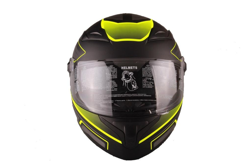 Vito Falcone, Casque intégral noir et vert neuf, Femmes, Casque intégral, XXL, Neuf, avec ticket