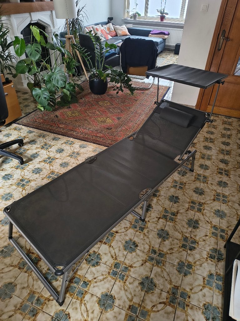 Ligbed tuin, Tuin en Terras, Ligbedden, Zo goed als nieuw, Aluminium, Inklapbaar, Ophalen