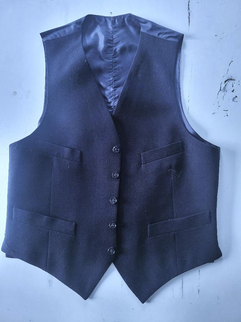 Donker blauwe gilet voor mannen maat large in nieuwe staat., Ophalen of Verzenden, Zo goed als nieuw, Maat 52/54 (L), Blauw
