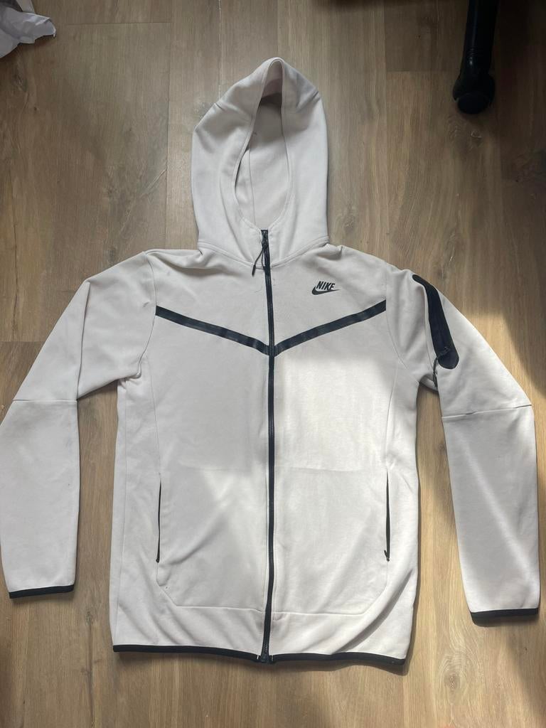 White Nike Tech Fleece hoodie/jacket – size S/M – stylish, Enlèvement ou Envoi, Beige, Général, Taille 52/54 (L)
