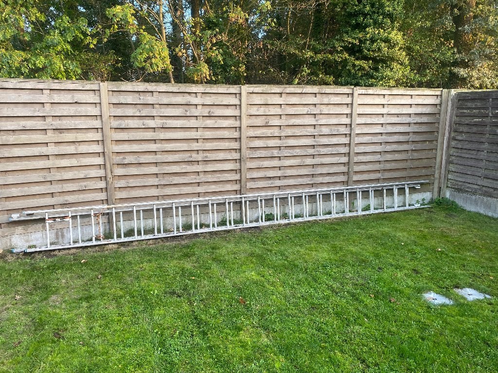 Te koop aluminium ladder, Ophalen, Gebruikt, Ladder, Opvouwbaar of Inschuifbaar