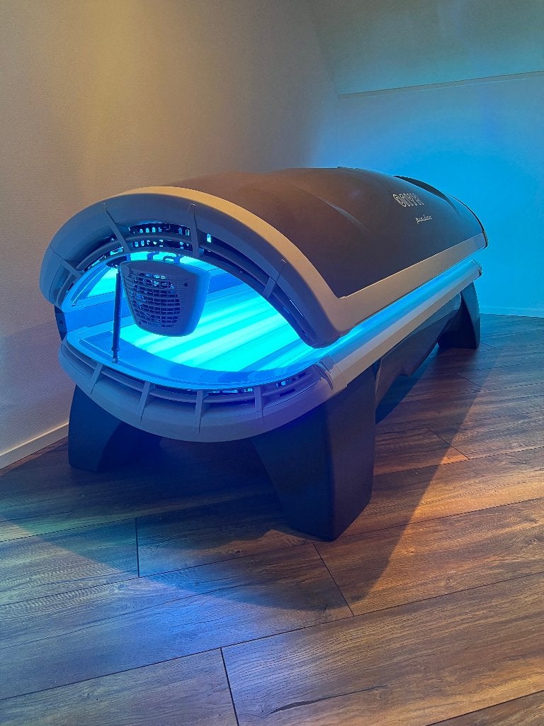 Hapro Onyx 28/1 Proline Brons Zonnebank + 1 jaar Garantie, Ophalen of Verzenden, Zo goed als nieuw, Zonnebank dubbelzijdig, 15 lampen of meer