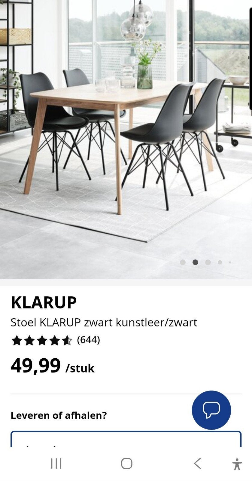 8 chaises de salle à manger, Enlèvement