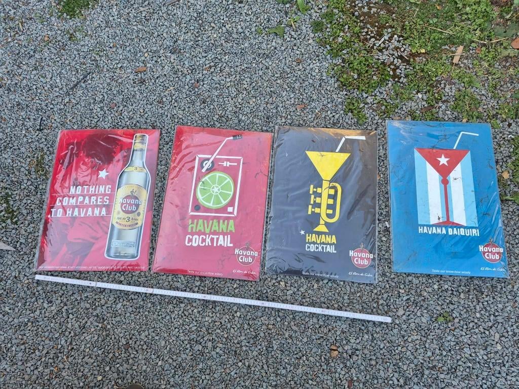 Havana Club metalen reclameborden, Verzamelen, Ophalen, Nieuw, Reclamebord