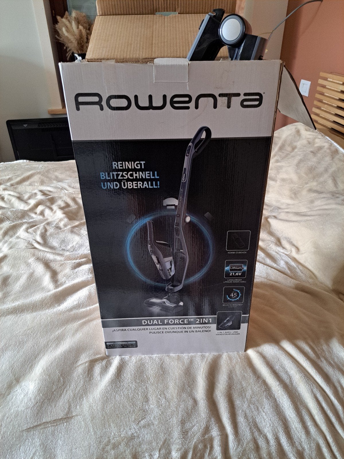 Stofzuiger Dual Force 2 in 1, Rowenta, Sans fil, Enlèvement ou Envoi, Réservoir