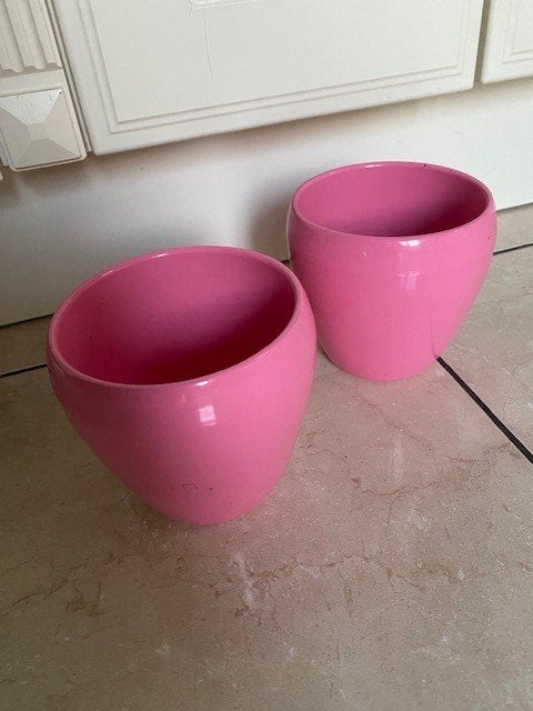 bloempot roze - 2 stuks, Tuin en Terras, Ophalen, Zo goed als nieuw, Minder dan 25 cm