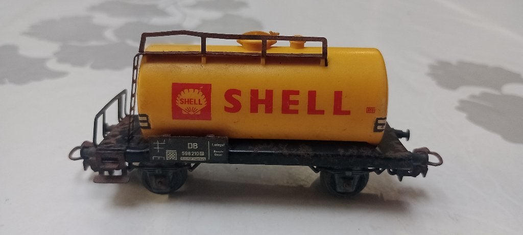 Wagon citerne Shell Märklin H0 (DB 598210) métal vintage, Enlèvement ou Envoi, Utilisé, Wagon, Märklin