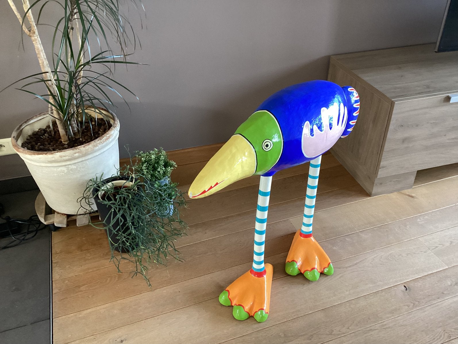 Kunstwerk “FRIDOLIN”, Antiek en Kunst, Ophalen, Papier of Karton, Beeld, Vogel