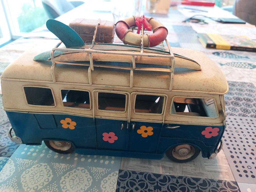 Decoratief VW busje surf 25cm, 16cm, 10cm, Hobby & Loisirs créatifs, Voitures miniatures | 1:24, Enlèvement