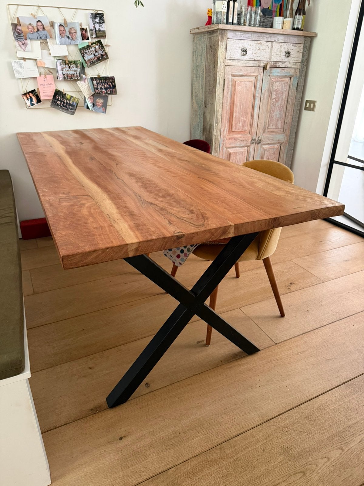 Houten tafel te koop in perfecte staat, Comme neuf, Enlèvement, 50 à 100 cm, Rectangulaire