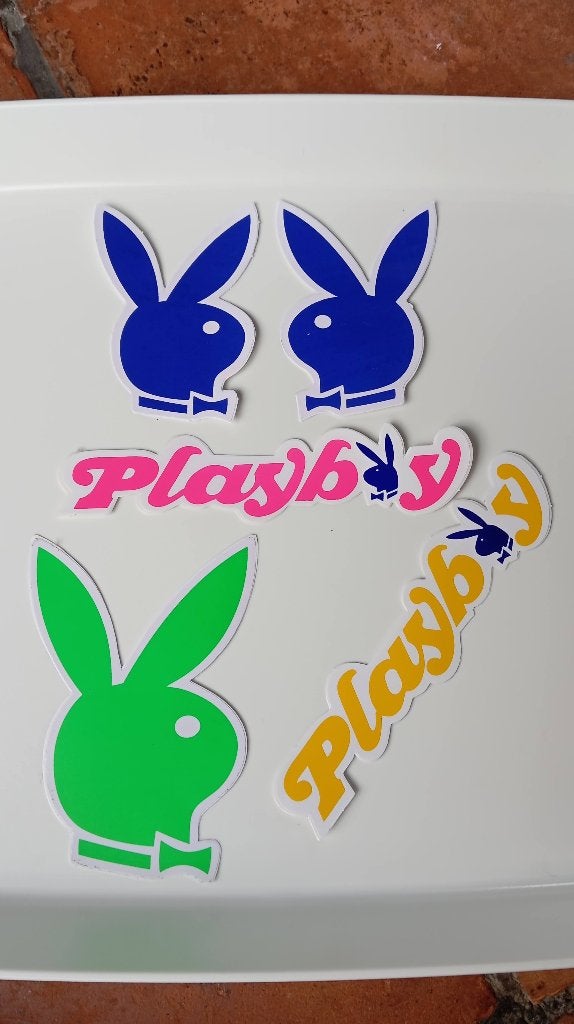 5 autocollants Playboy Bunny vintage, 2 sets différents, Enlèvement ou Envoi, Neuf, Marque