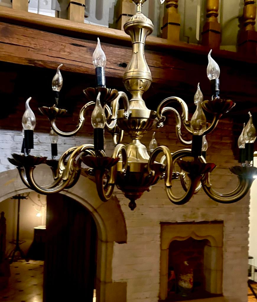 Grande lampe suspendue dorée, Enlèvement, Comme neuf