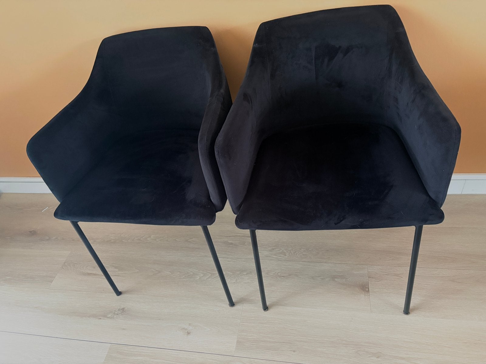 Set van velvet stoelen, Maison & Meubles, Enlèvement, Comme neuf