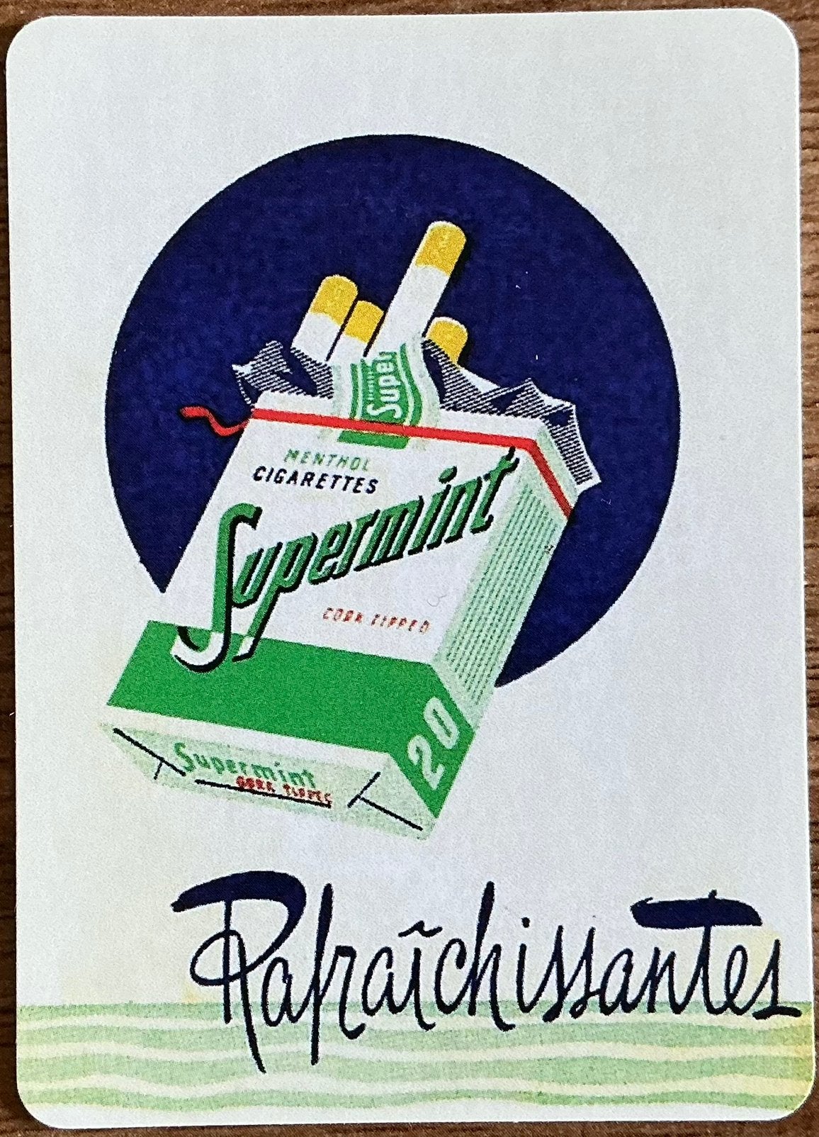 Splk CIGARETTES SUPERMINT, Ophalen of Verzenden, Zo goed als nieuw, Speelkaart(en)