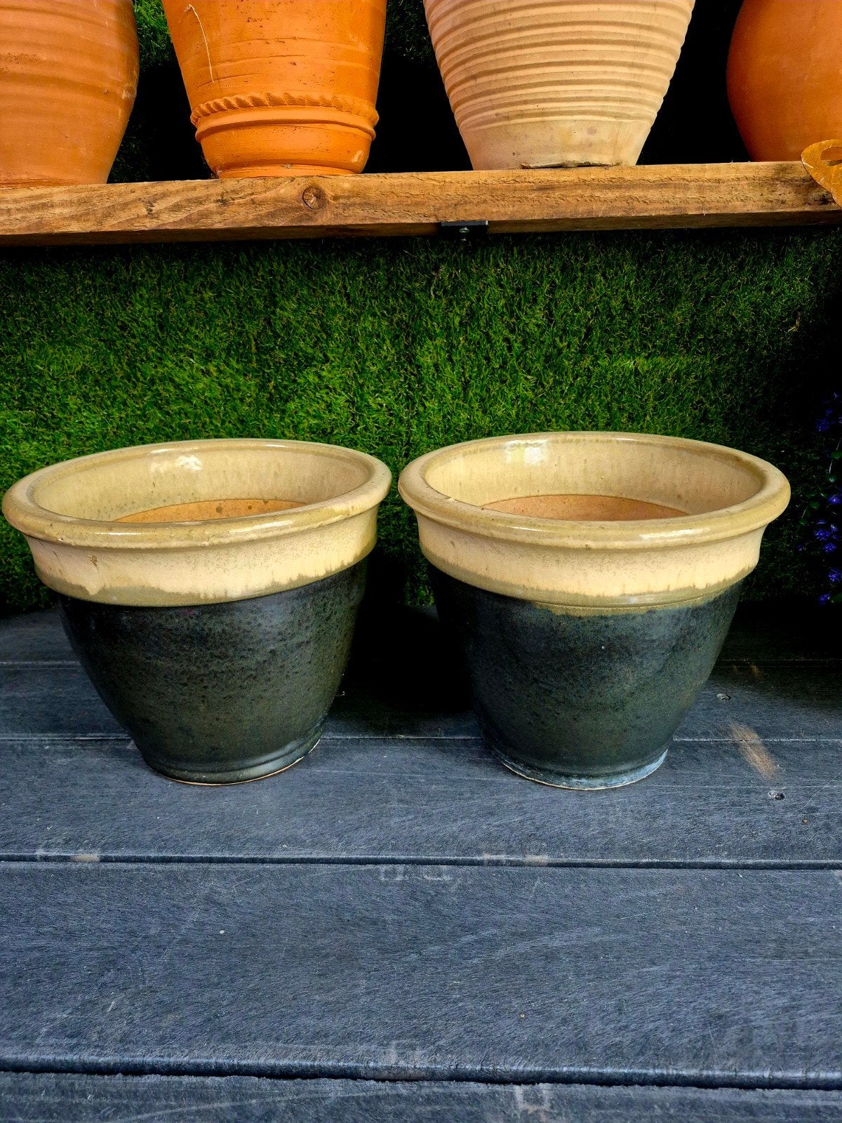 set groene bloempotten, Tuin en Terras, Ophalen