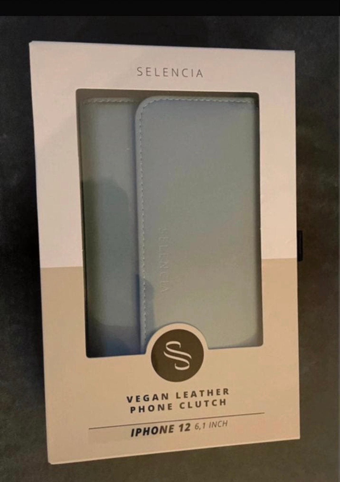 Iphone 12 vegan lederen telefoontasje NIEUW, Rondom bescherming, Blauw, Nieuw, Hoesje of Tasje