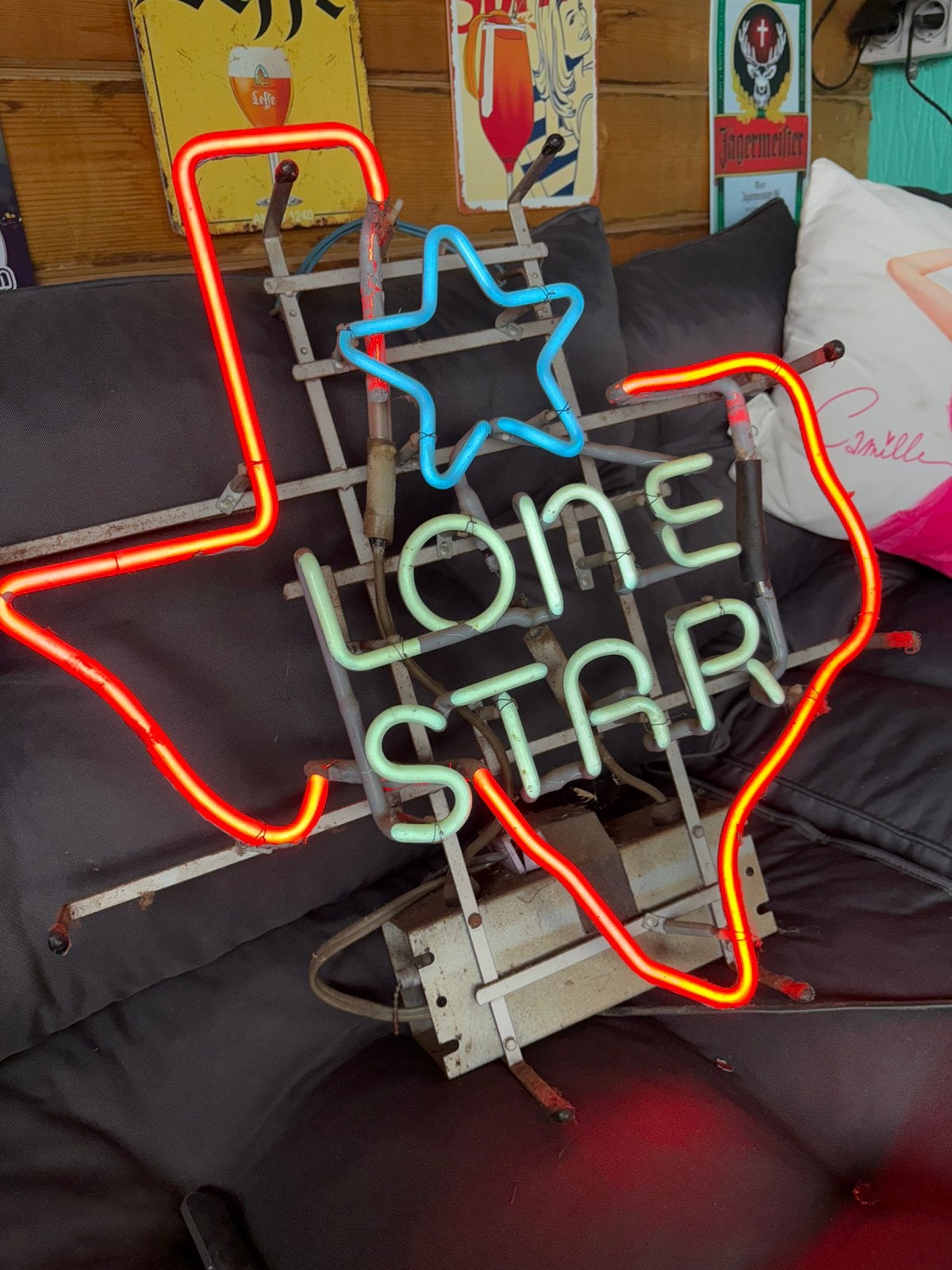 Vintage LONE STAR neon reclame TEXAS, Verzamelen, Ophalen, Reclamebord