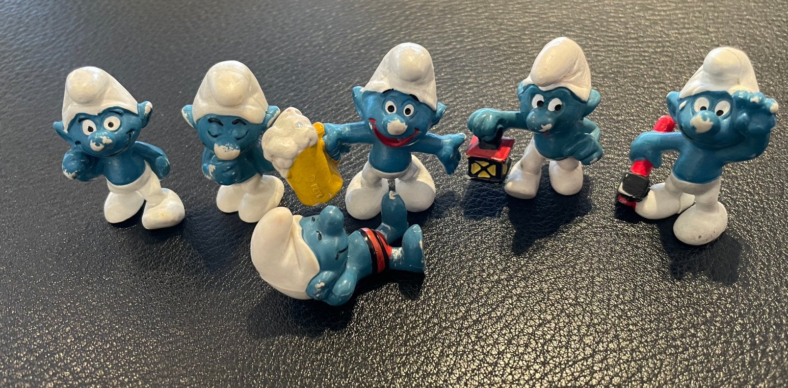 6 smurfen - Peyo - 1976 - origineel - vintage, Verzamelen, Ophalen, Zo goed als nieuw, Verschillende Smurfen, Poppetje, Figuurtje of Knuffel