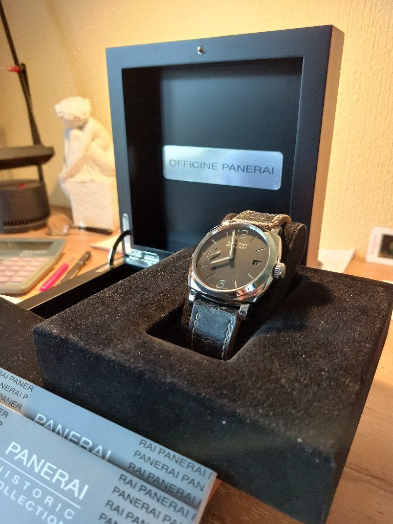 Panerai Radiomir., Bijoux, Sacs & Beauté, Autres marques, Cuir, Acier, Enlèvement