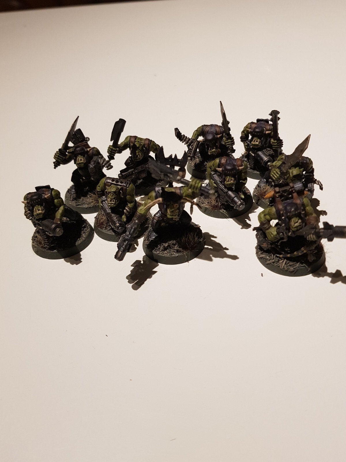 WH40K ORKS: 10 Boyz (1 nob en 9 Boyz), painted, Figuurtje(s), Ophalen of Verzenden, Geverfd, Warhammer 40000