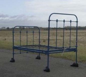 antiek ijzeren bed - eenpersoonsbed - blauw, Enlèvement