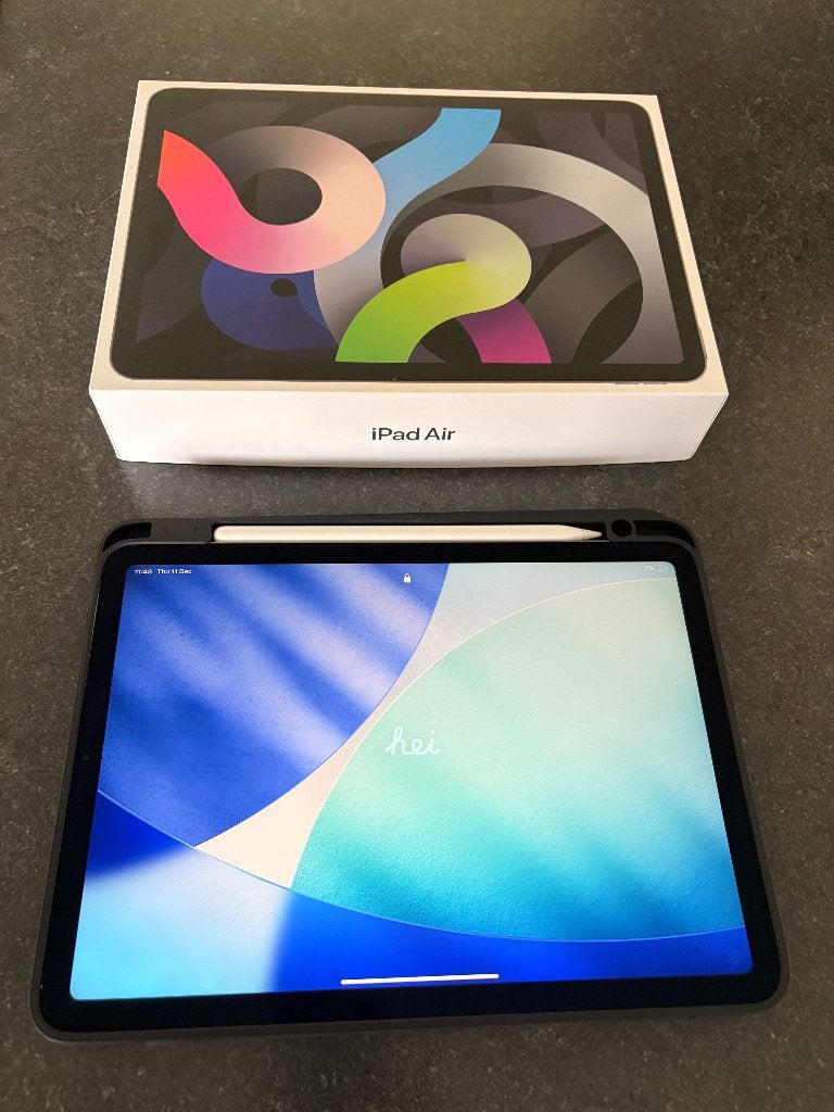 Apple iPad Air (4de gen) 64GB Wi-Fi + Pencil 2 + case, Informatique & Logiciels, Apple iPad Tablettes, Gris, Apple iPad, 9 pouces