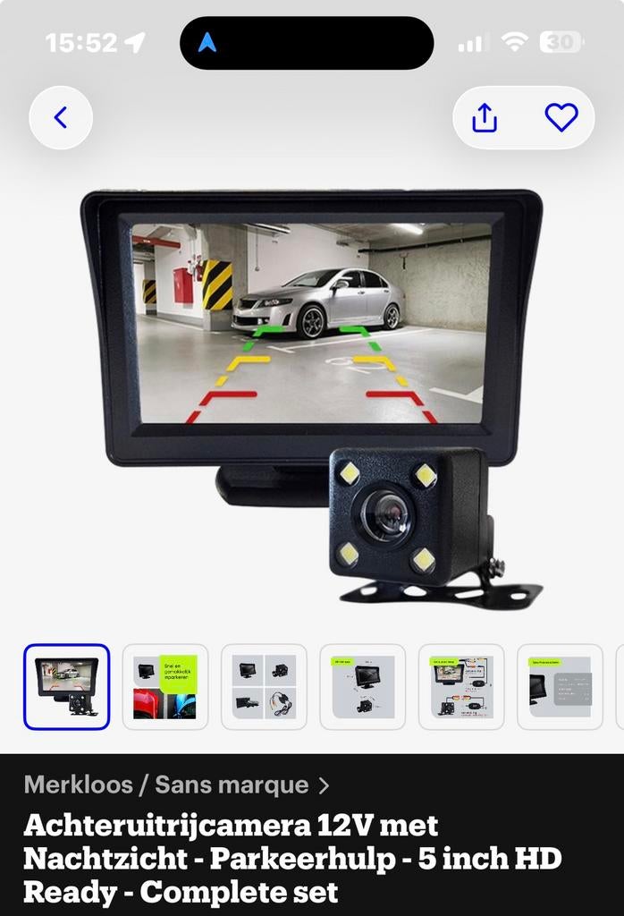 Achteruitrijcamera 12V met Nachtzicht - Parkeerhulp, Ophalen of Verzenden, Draadloos, Nieuw
