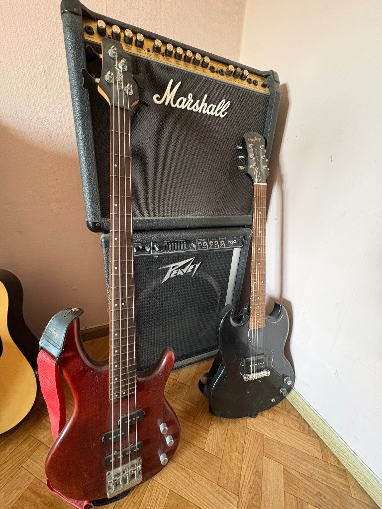 Guitare,basse,amplis, Ophalen, Zo goed als nieuw, Elektrisch