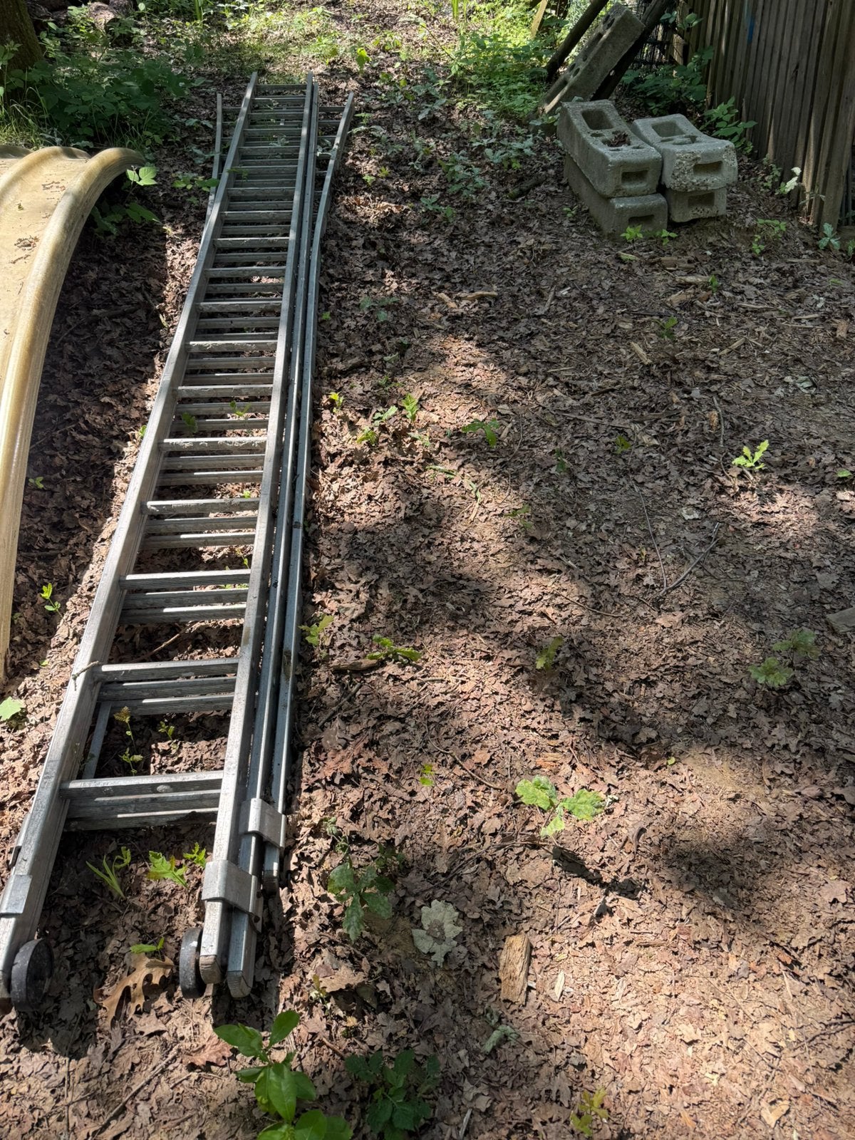 Ladder 3x18 tredes, Doe-het-zelf en Bouw, Ladders en Trappen, Ophalen, Gebruikt, Ladder