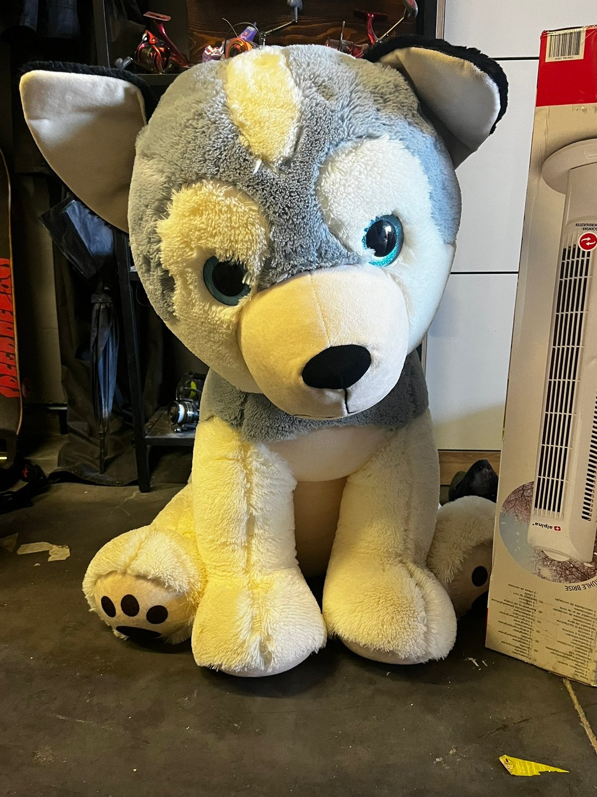 Grote hond knuffel, Kinderen en Baby's, Speelgoed | Knuffels en Pluche, Zo goed als nieuw, Hond, Middelgroot (20 tot 80 cm), Meerkleurig