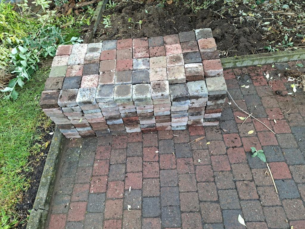 450 klinkers herfst kleur 10x10 cm groot, Tuin en Terras, Tegels en Klinkers, Ophalen