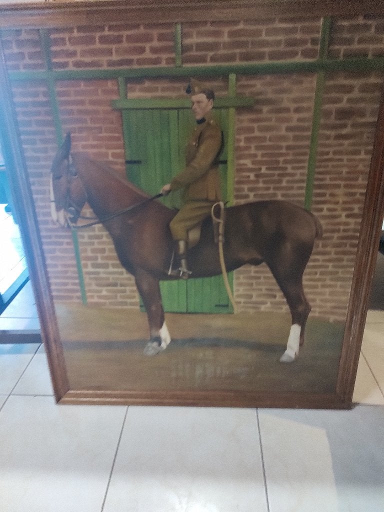 Schilderij Belgische Cavalerie , 92/107 cm, Ophalen
