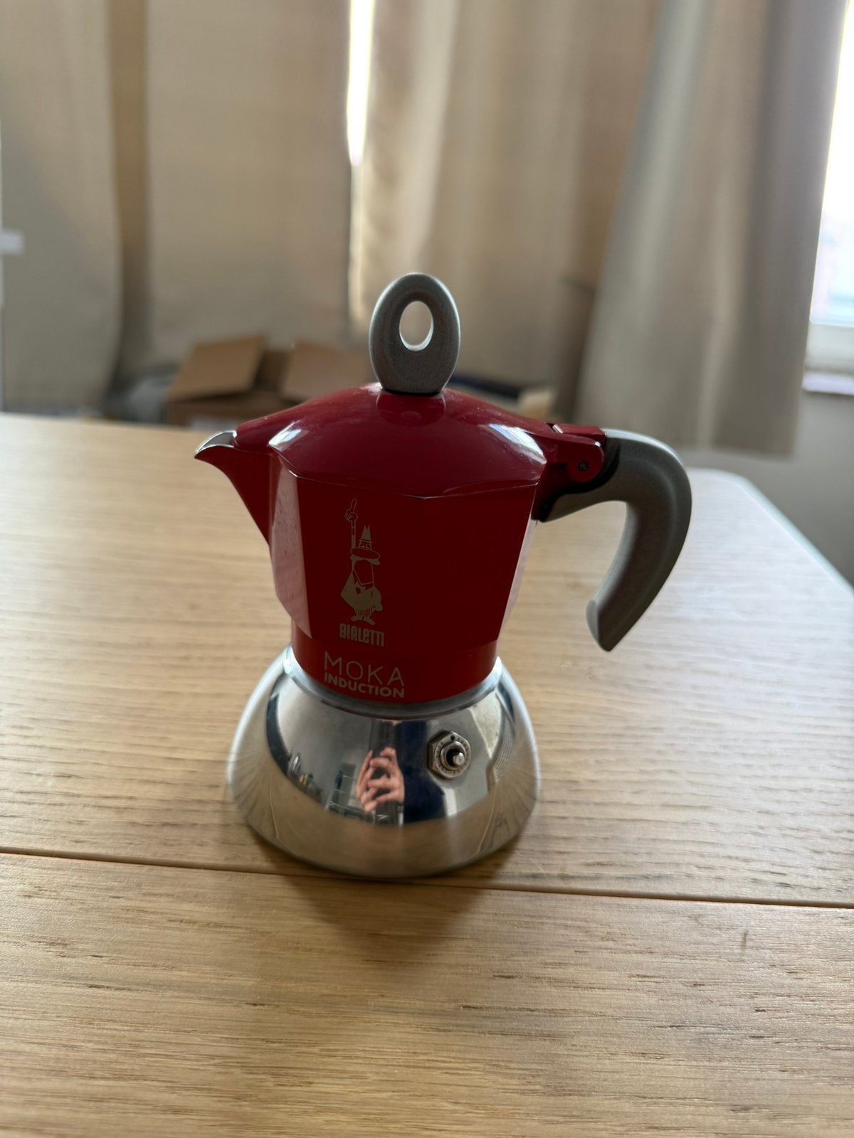 Bialetti Moka Induction rouge – Cafetière italienne, Enlèvement ou Envoi, Utilisé, Rouge