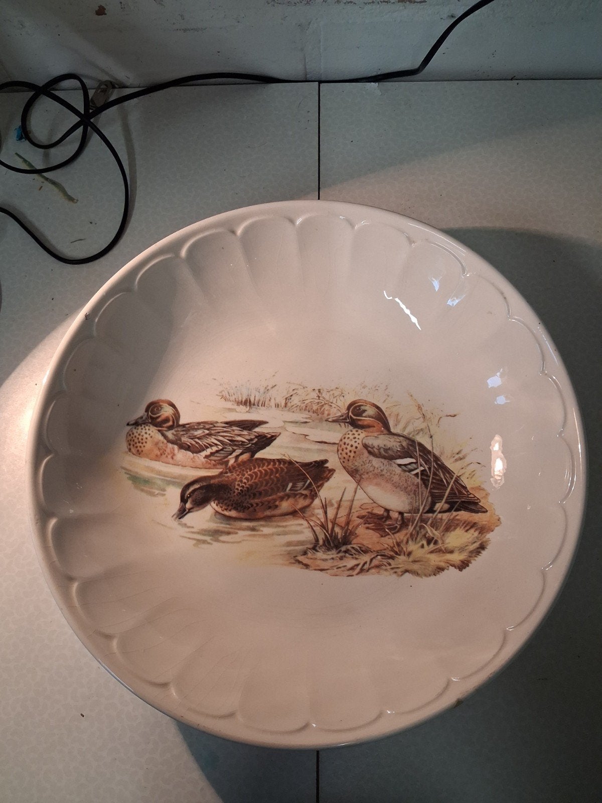decoratieve schaal jacht eenden zeer groot 36cm, Enlèvement ou Envoi