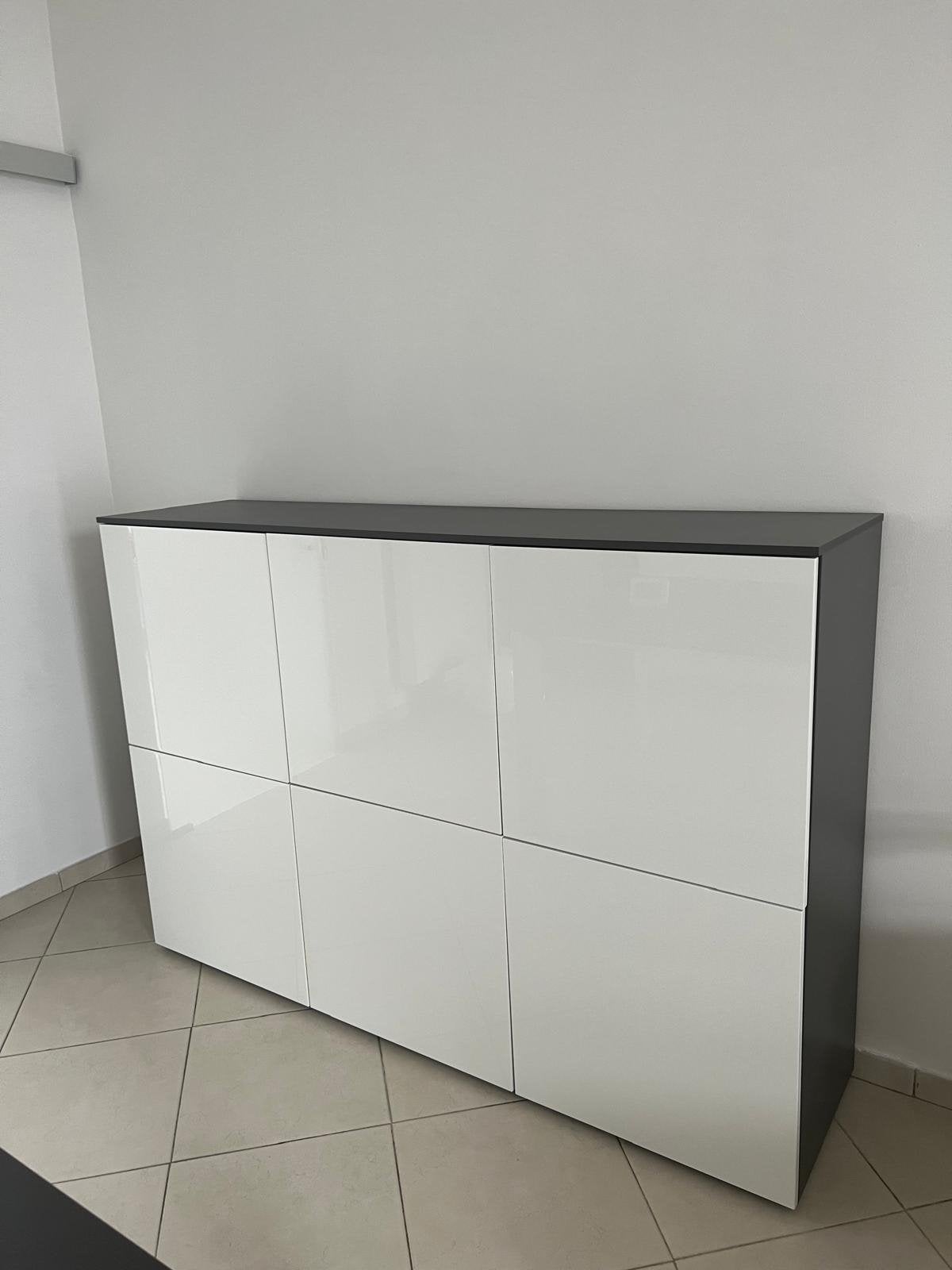 Meuble de rangement moderne blanc & noir, Enlèvement, Comme neuf