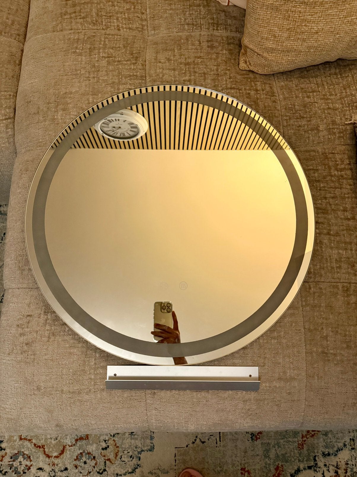 Badkamerspiegel met verlichting en defogger, Huis en Inrichting, Ophalen, Zo goed als nieuw