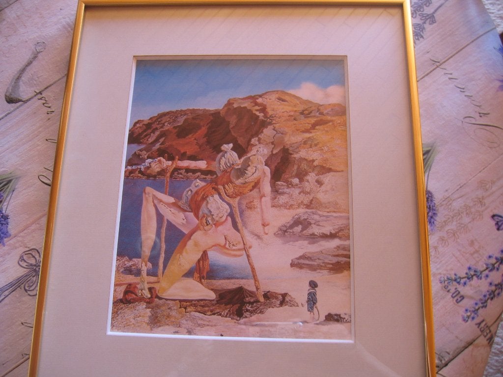Cadre en laiton " Reproduction Salvador Dali ", Antiquités & Art, Art | Lithographies & Sérigraphies, Encadré, Enlèvement, Personnages et figures fantastiques