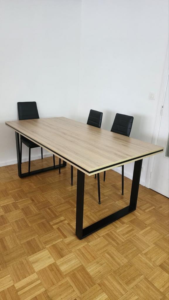Table de salle à manger + 6 chaises – Bon état, Cinq personnes ou plus, 150 à 200 cm, 50 à 100 cm, Comme neuf