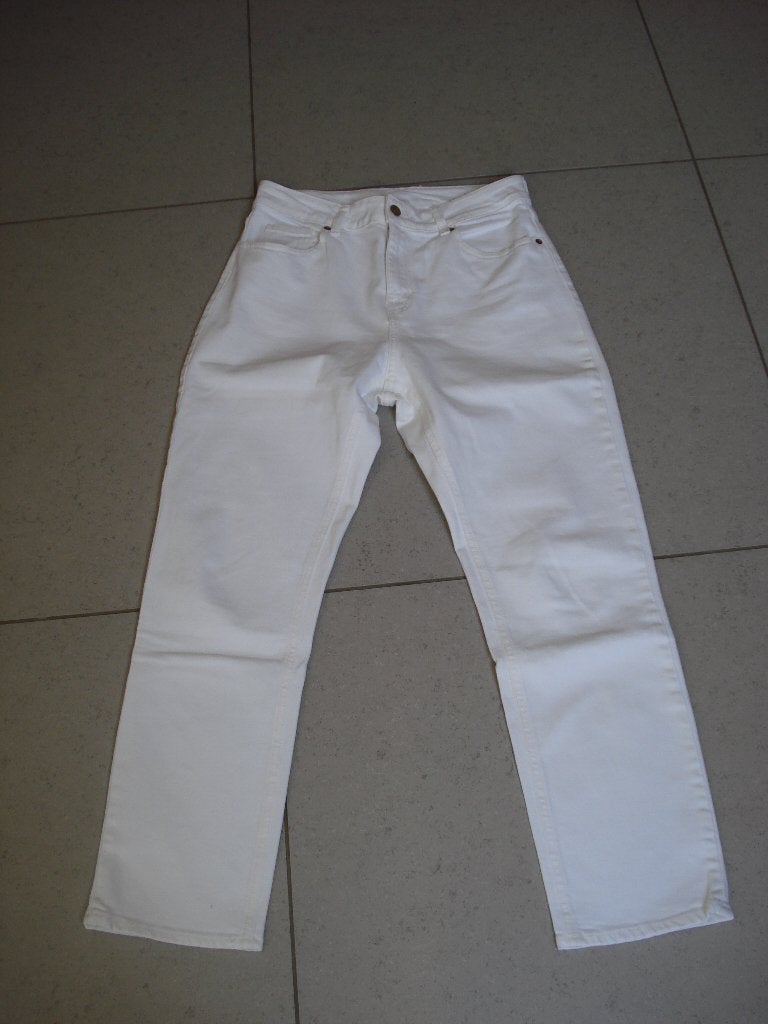 Witte jeansbroek, dames/meisjes. mt 40, Ophalen of Verzenden, Gedragen, Wit