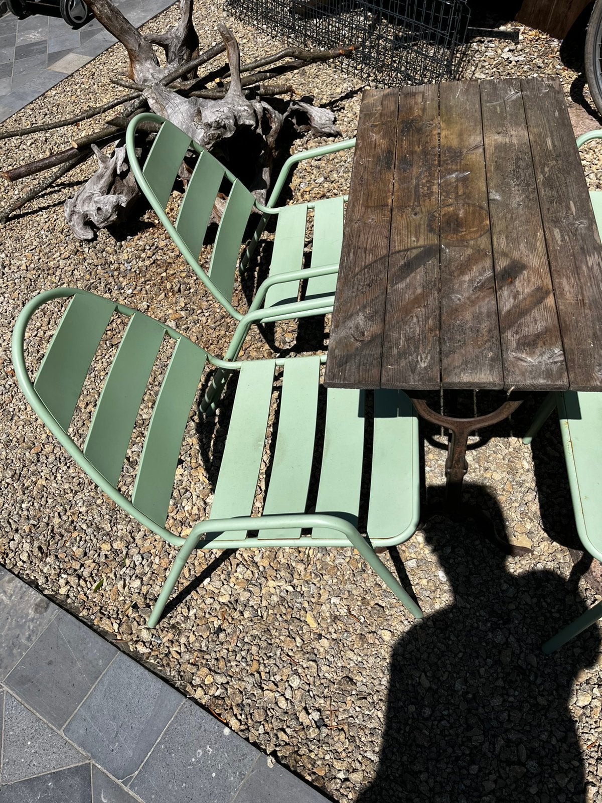 Table bistrot + 4 chaises, Enlèvement, Comme neuf