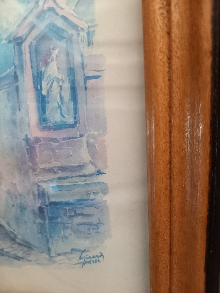 Aquarelle, Antiquités & Art, Encadré, Aquarelle, Paysage, Enlèvement
