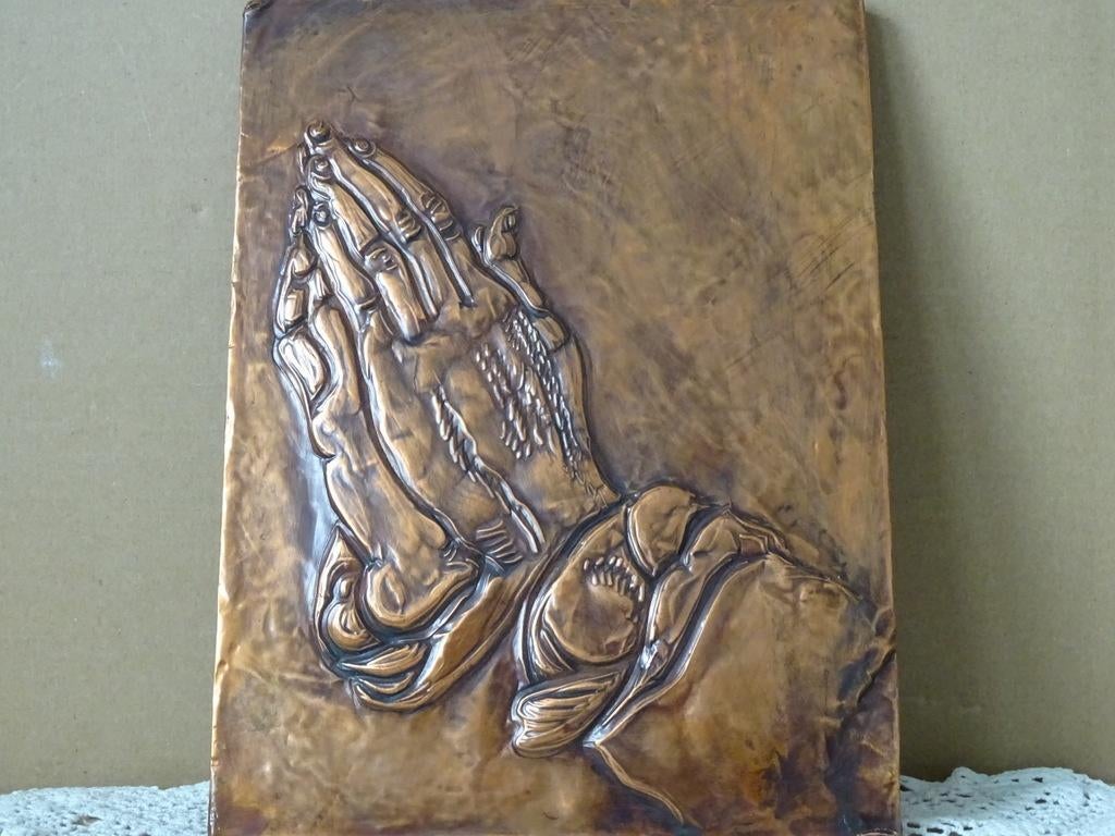 Antieke plaquette Albrecht Dürer Biddende handen 19x26cm, Antiek en Kunst, Ophalen of Verzenden