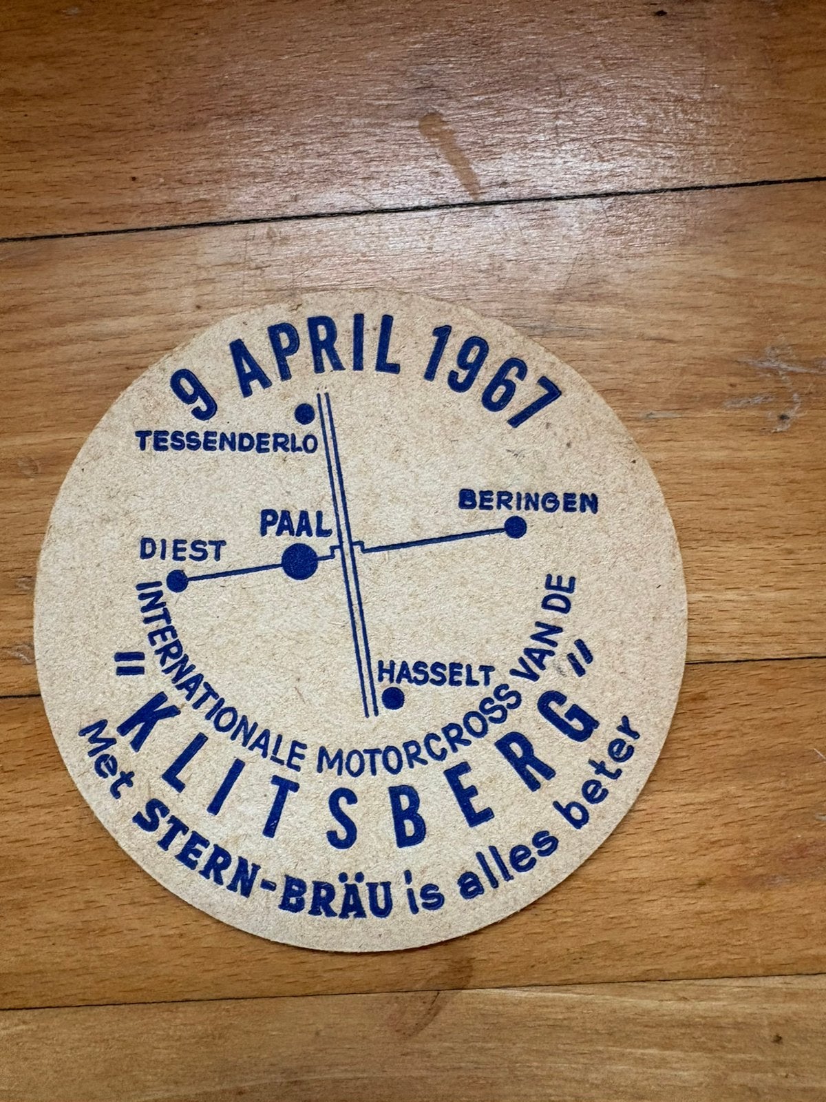 Motorcross Paal klitsberg Stern-Bräu 1967, Ophalen of Verzenden, Zo goed als nieuw