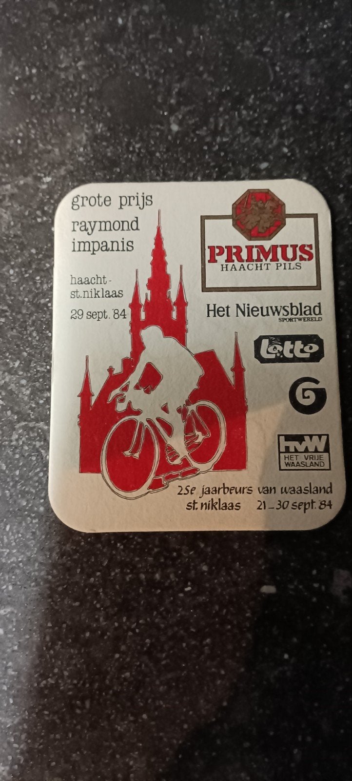 oud bierviltje primus Haacht gr. prijs Impanis 1984, Enlèvement ou Envoi