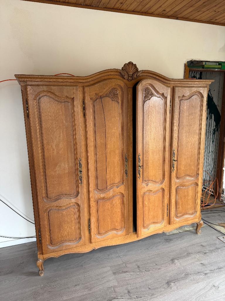 Eiken kleerkasten – massief hout en stevige kwaliteit, Huis en Inrichting, Kasten | Kleerkasten, 200 cm of meer, 200 cm of meer