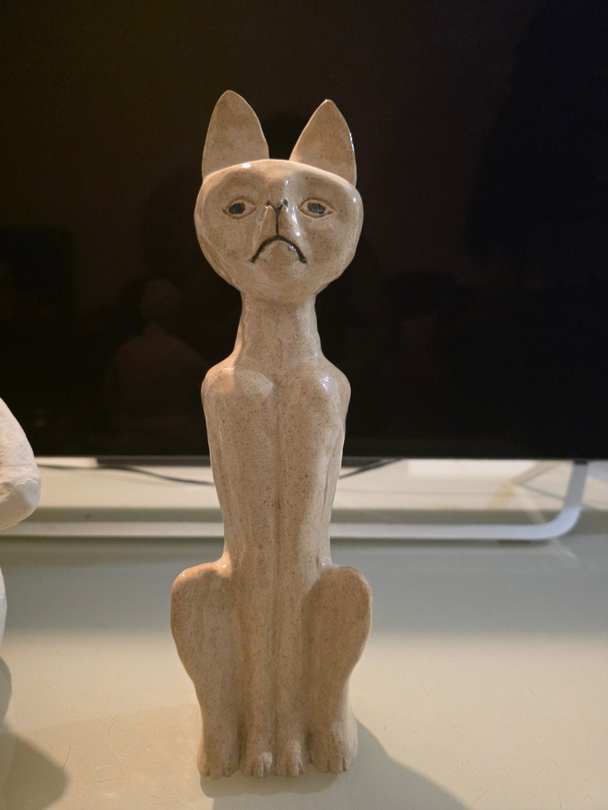 Statue de chat en céramique élégante, qui attire tous les re, Antiquités & Art, Art | Sculptures & Bois, Enlèvement ou Envoi