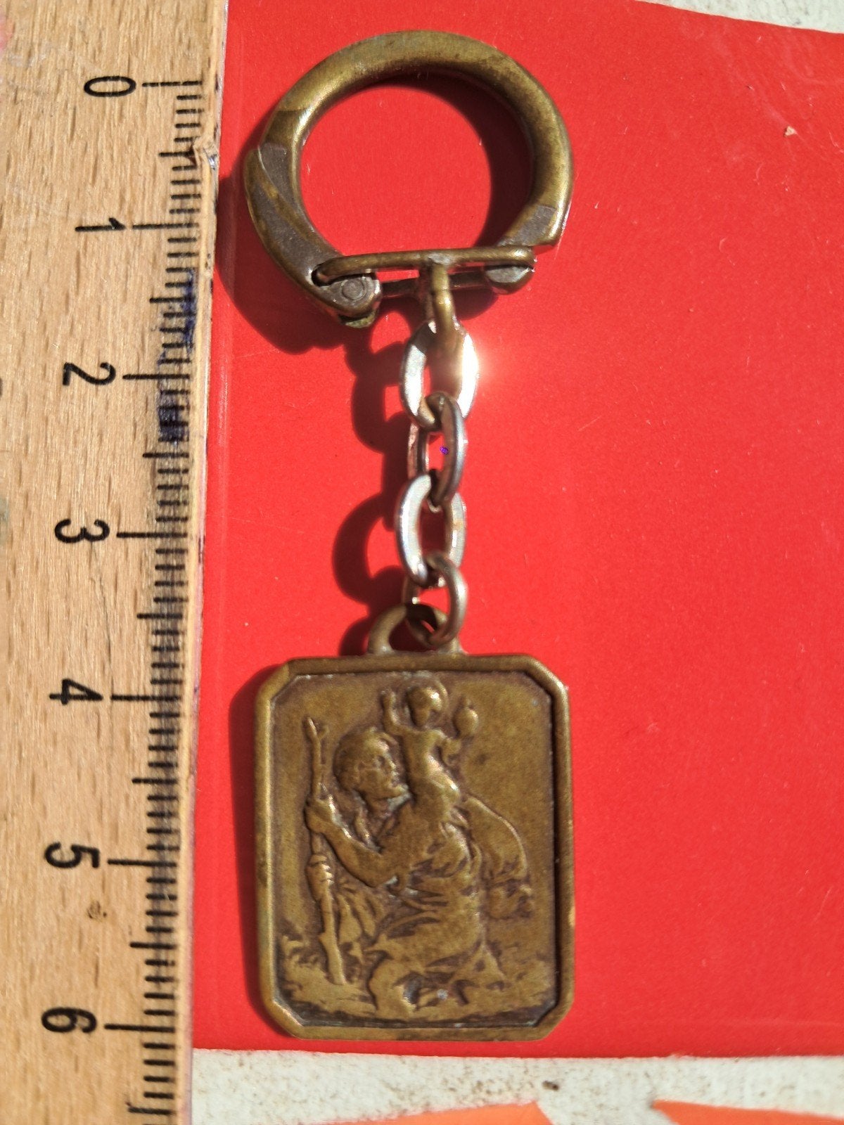sleutelhanger met schapulier Lourdes en Sint-Christophe, Ophalen of Verzenden