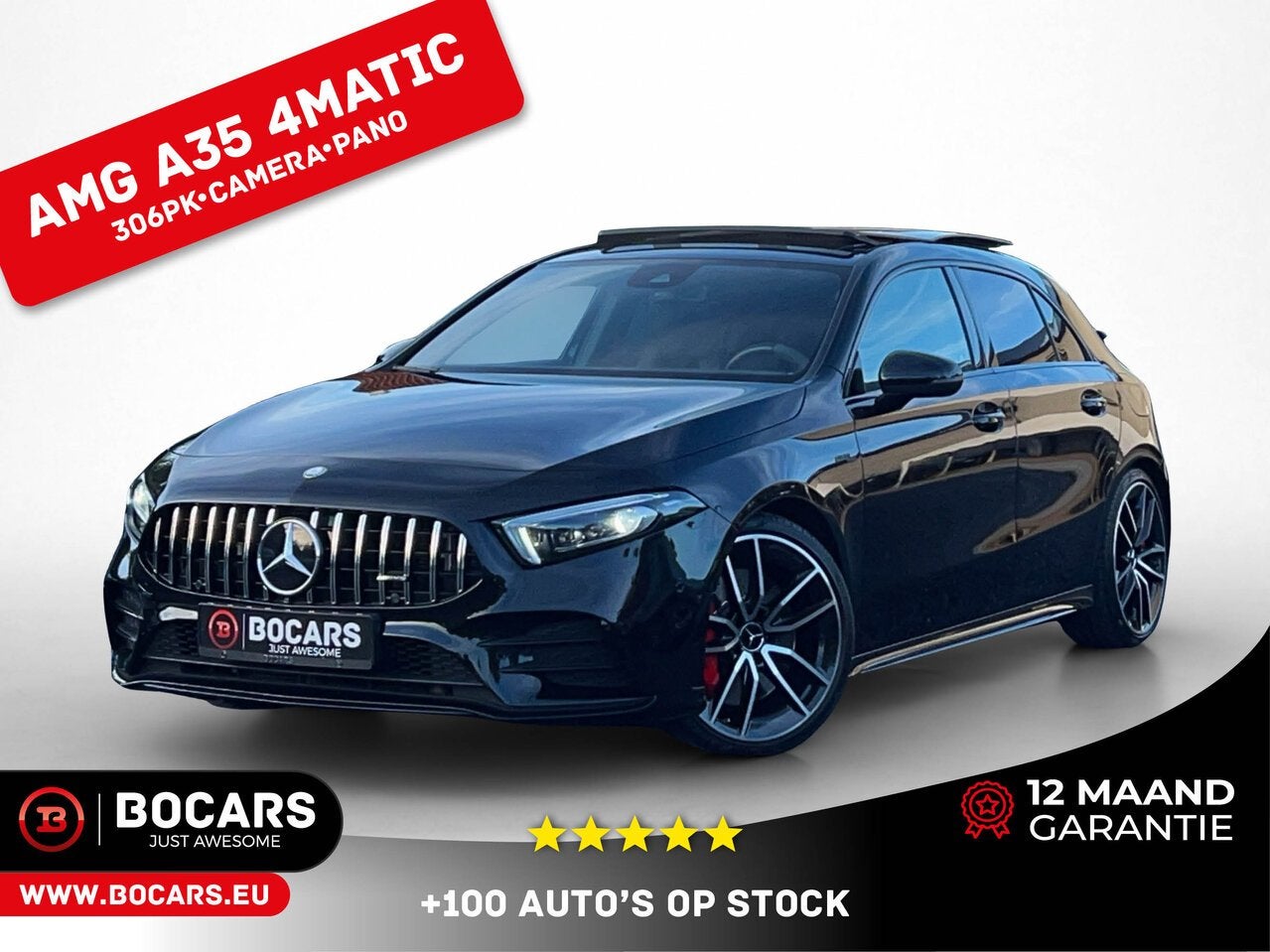 Mercedes-Benz A 35 AMG 4MATIC, Auto's, 4 cilinders, 0 kg, Zwart, https://public.car-pass.be/vhr/2b748bd9-d8ec-4f20-bce3-5372e4a4b18c